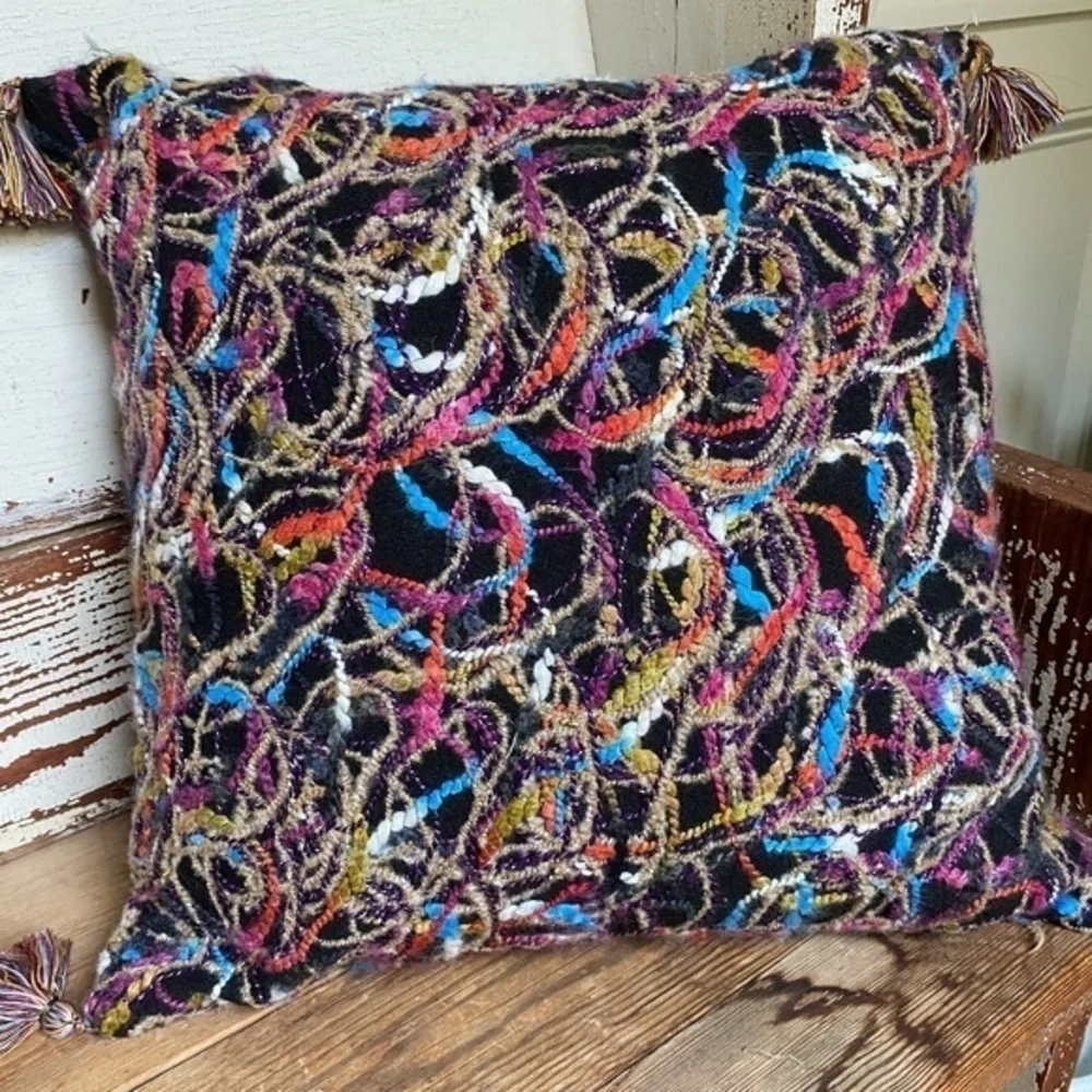 Anthropologie Multi Color Throw Pillow Cover